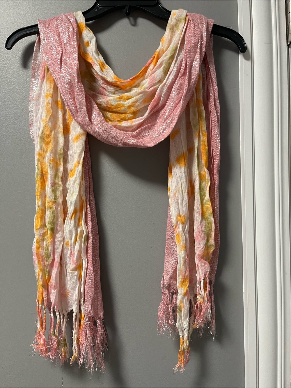 Light Pink & Yellow Accent Women's Scarf - Soft Multi-Color Wrap